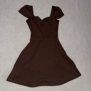 Brown mini dress